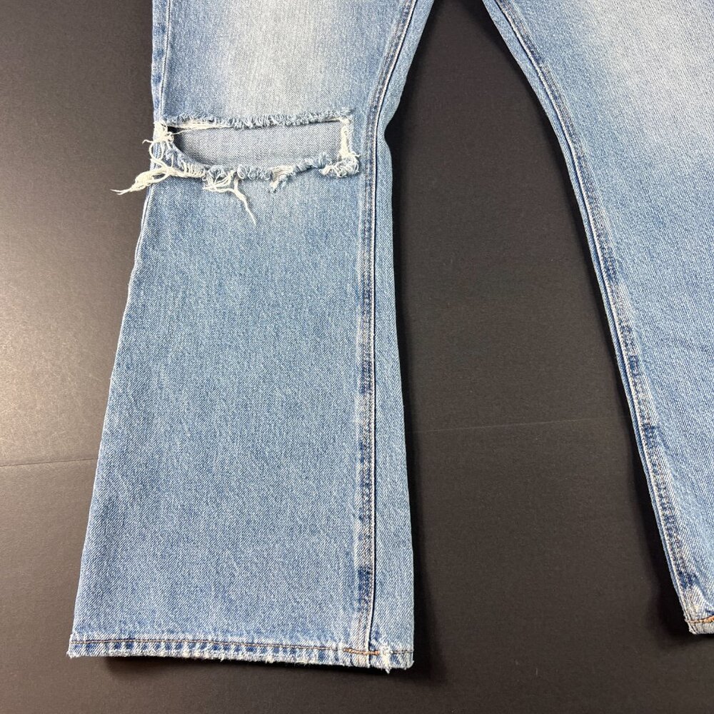 American Eagle Jean Women 27x28* Highest Rise 90s Flare Blue Cotton Denim Tag 6R - Picture 6 of 16